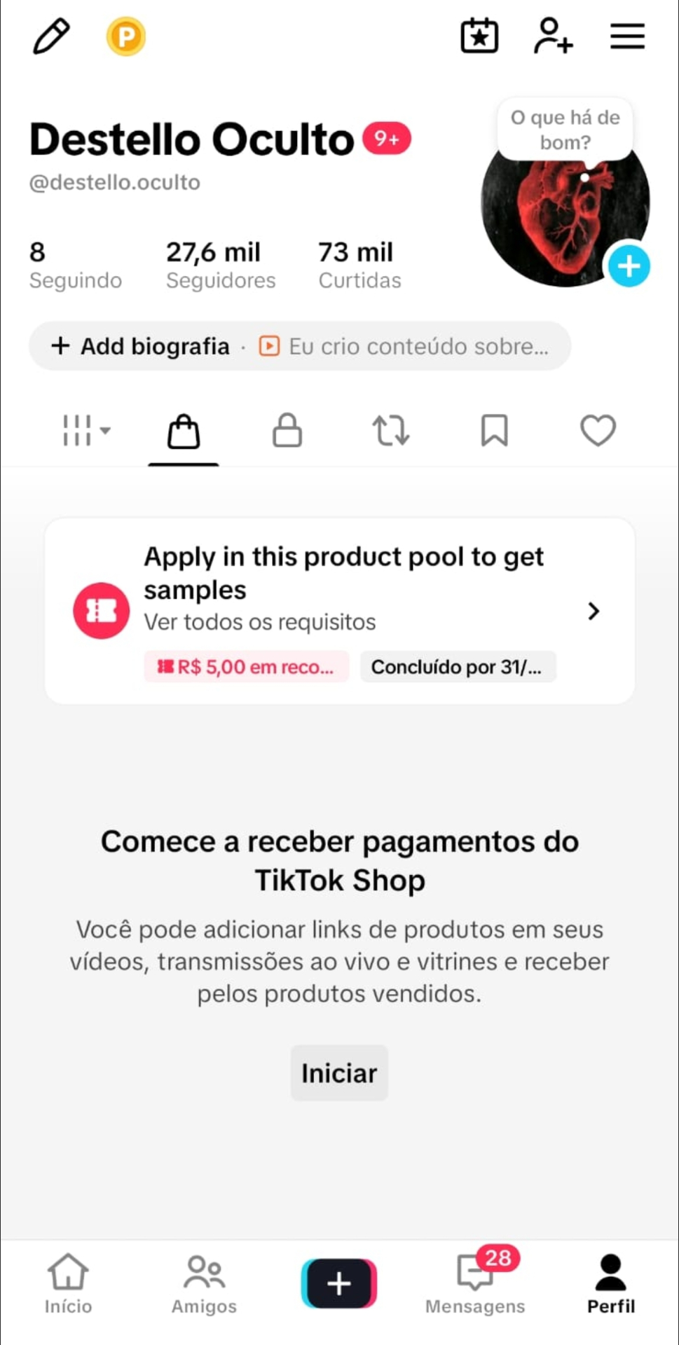 (SHOP) 27 Mil Seguidores com Shop Ativo