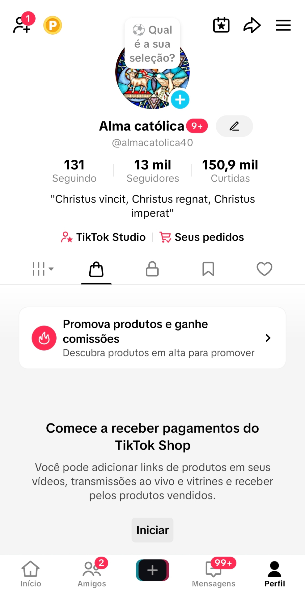 (SHOP) 13 Mil seguidores Com Shop ativo