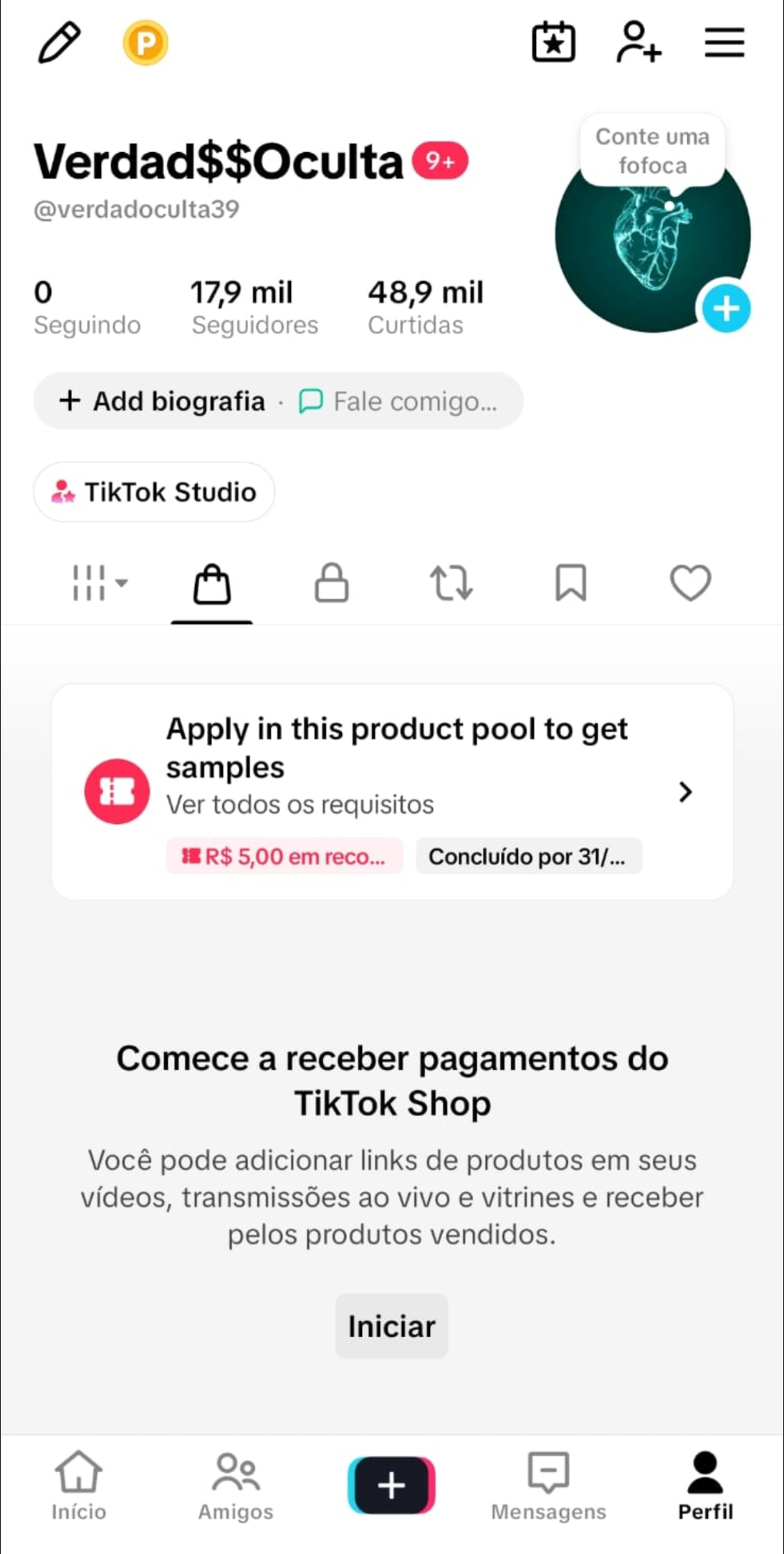 (SHOP) 17 Mil Seguidores com Shop Ativo