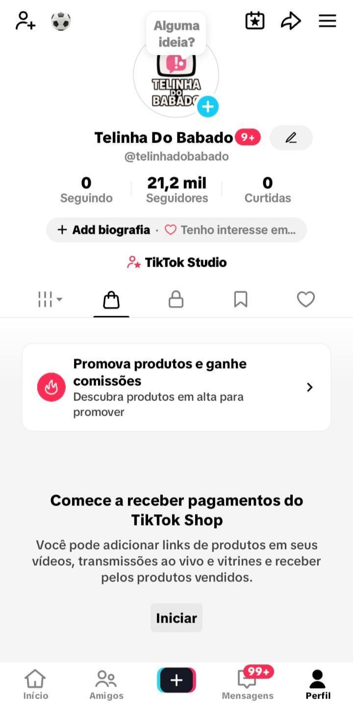 (SHOP E MONETIZAÇÃO) TikTok 21 Mil seguidores